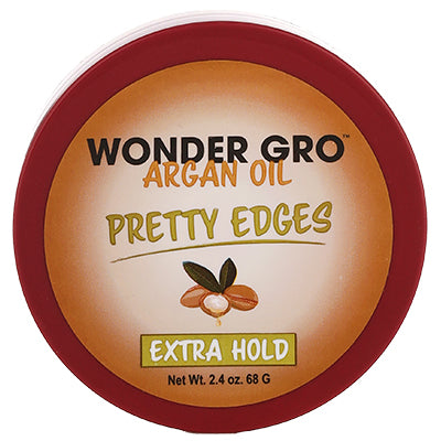 WONDER GRO PRETTY EDGES 2.4oz ARGAN OIL EXTRA HOLD (cs/24)