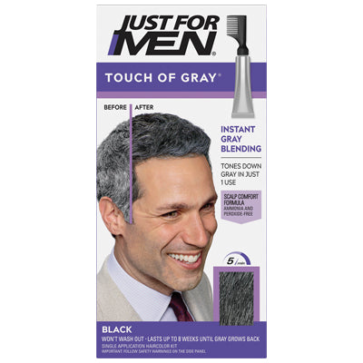 JUST FOR MEN TOUCH OF GREY HAIR COLOR BLACK T-55 (DL/3)