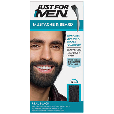 JUST FOR MEN MUSTACHE & BEARD COLOR REAL BLACK (DL/3)