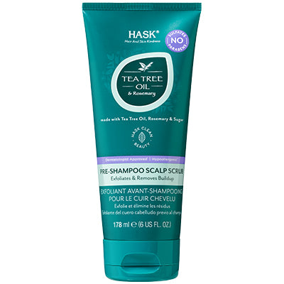 HASK PRE-SHAMPOO 6 OZ SCALP SCRUB TEA TREE & ROSEMARY(CS/4)