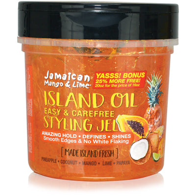 JAMAICAN MANGO & LIME STYLING GEL 20oz ISLAND OIL (CS/6)