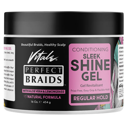 VITALE PERFECT BRAIDS SLEEK'N SHINE GEL 16oz REGULAR HOLD