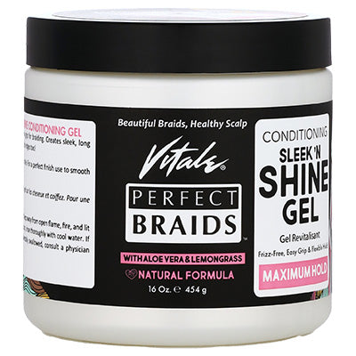 VITALE PERFECT BRAIDS SLEEK'N SHINE GEL 16oz MAXIMUM HOLD