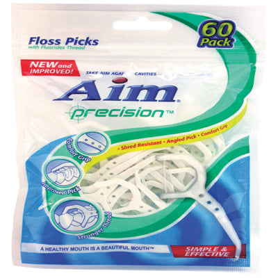 AIM PRECISION FLOSS PICKS 60 CT(cs/24)