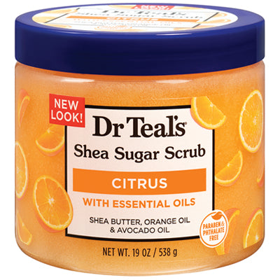 DR. TEAL'S SHEA SUGAR SCRUB 19oz CITRUS (DL/3)