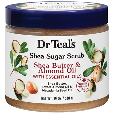 DR. TEAL'S SHEA SUGAR SCRUB 19oz SHEA BUTTER & ALMOND(DL/3)