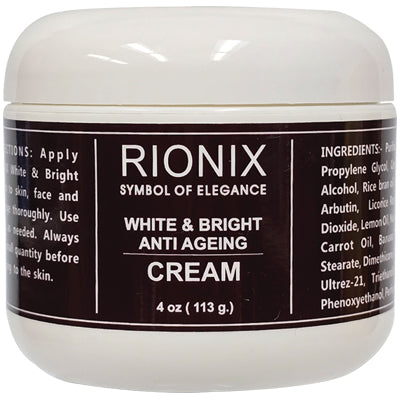 RIONIX WHITE & BRIGHT LOTION 4oz ANTI AGEING