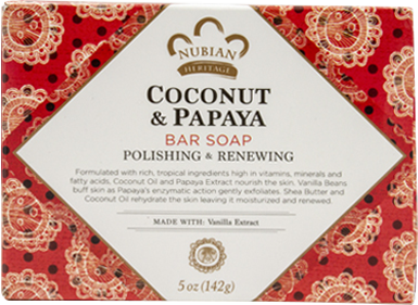 Nubian Heritage Soap 5oz(142Gr) Coconut & Papya (CS/24)