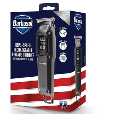 BARBASOL RECHARGEABLE T-BLADE  TRIMMER WITH LED DISPLAY