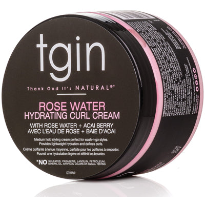 TGIN ROSE WATER HYDRATING CURL CREAM 12oz (cs/6)