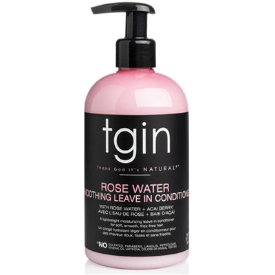 TGIN ROSE WATER SMOOTHING LEAVE IN CONDITIONER 13oz (cs/6)