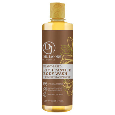 DR.JACOBS RICH CASTILE BODY WASH 16oz SANDALWOOD