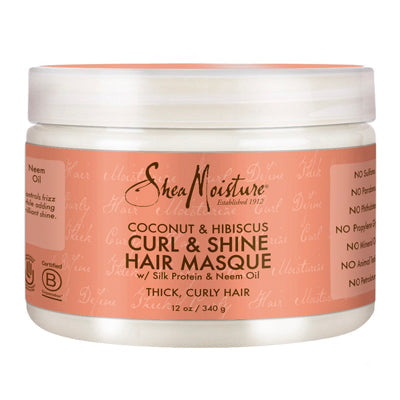 SHEA MOISTURE COCONUT &HIBISCUS CURL&SHINE HAIR MASQ11oz(DL/3)