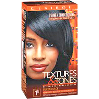 CLAIROL TEXTURES & TONES HAIR COLOR 1B SILKEN BLACK