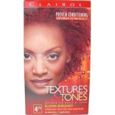 CLAIROL TEXTURES & TONES HAIR COLOR 4RV BLAZING BURGUNDY