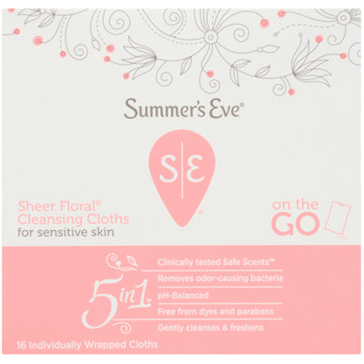 SUMMERS EVE CLEANSING CLOTHS 16'S SHEER FLORAL