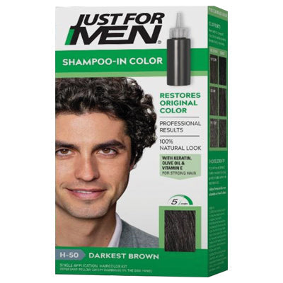 JUST FOR MEN SHAMPOO-IN HAIR COLOR DARKEST BROWN