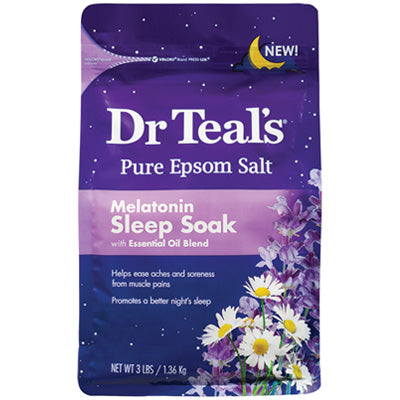 DR. TEAL'S EPSOM SALT 3 LBS MELATONIN SLEEP SOAK (CS/4)