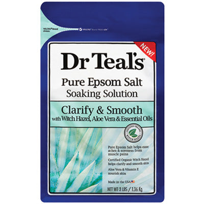 DR. TEAL'S EPSOM SALT 3 LBS CLARIFY & SMOOTH (CS/4)