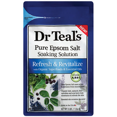 DR. TEAL'S EPSOM SALT 3 LBS REFRESH & REVITALIZE (CS/4)