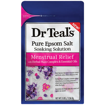 DR. TEAL'S EPSOM SALT 3 LBS MENSTRUAL RELIEF (CS/4)