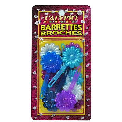 Calypso Hair Barrettes - Sun Flowers Polished Asst Colors