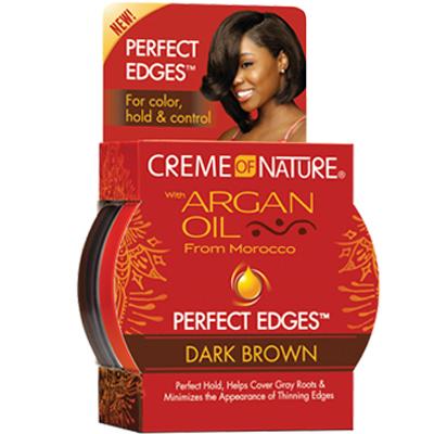 Creme Of Nature Argan Perfect Edges Gel 2.25oz Dk Brown(CS/