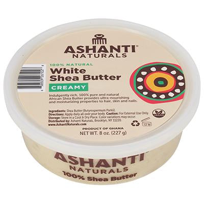 Ashanti 100% Shea Butter Soft & Creamy 8 oz (CS/12) White