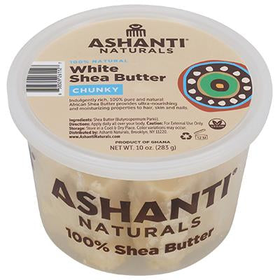 Ashanti 100% Shea Butter Chunky 10 oz (CS/6) White