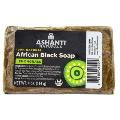 Ashanti Pure African Black Soap Bars Lemongrass 4 oz