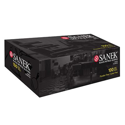 Sanek Black Nitrile Gloves 100'S Xtra-Large